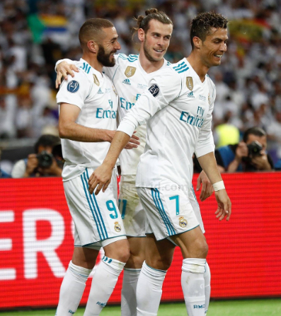 Cristiano Ronaldo, Karim Benzema, and Gareth Bale