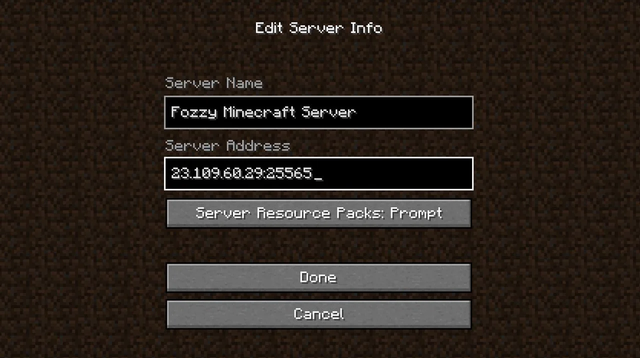 Minecraft Server Addresses